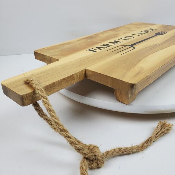 Vintage Farmhouse Wood Footed Cutting Board Trivet 19x8x2 Inch Farm To Table - Picture 5 of 8